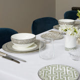 Maze Truffle/White Dessert Plate - Set of 2
