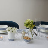 Maze Cornflower Blue/White Dinner Plate - Set of 2