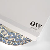 Maze Cornflower Blue/White Dessert Plate - Set of 2
