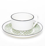 Maze Apple Green/White Teacup Saucer Set of 4 - SPECIAL OFFER
