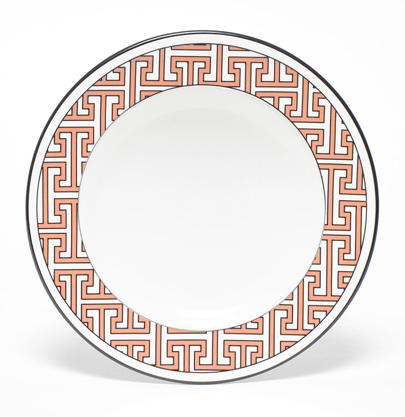 Maze Coral/White Teaplate/Side Plate Outer Design (Black)