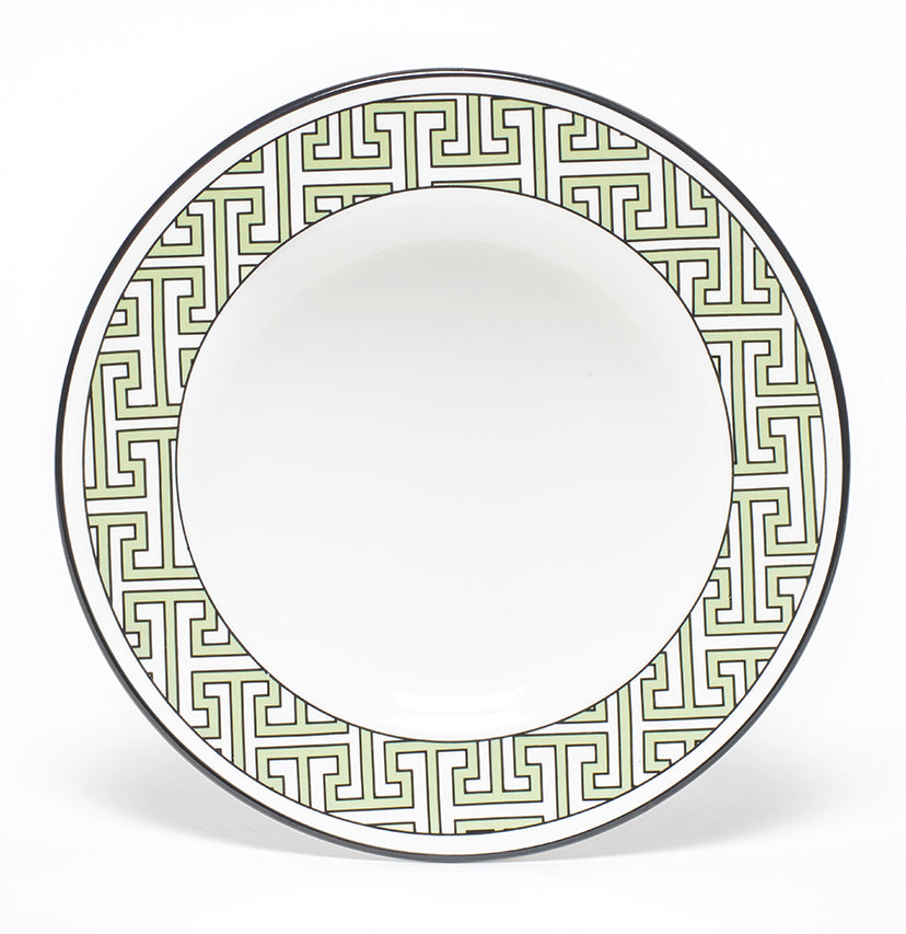 Maze Apple Green/White Teaplate/Side Plate Outer Design (Black)