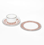 Maze Coral/White Teacup & Saucer