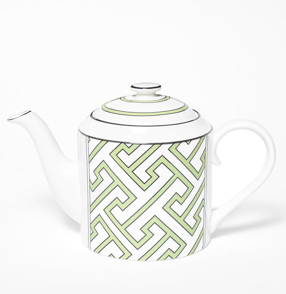 Maze Apple Green/White Teapot