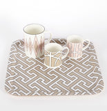 Maze Truffle/White Square Tray - SOLD OUT