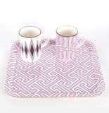Maze Pink/White Square Tray