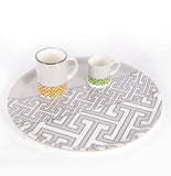 Maze Grey/White Round Tray - SOLD OUT