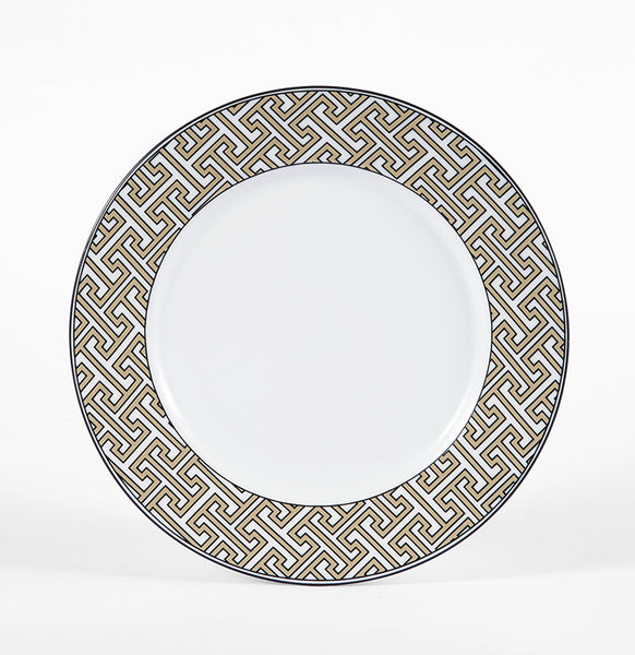 Maze Truffle/White Dessert Plate - Set of 2