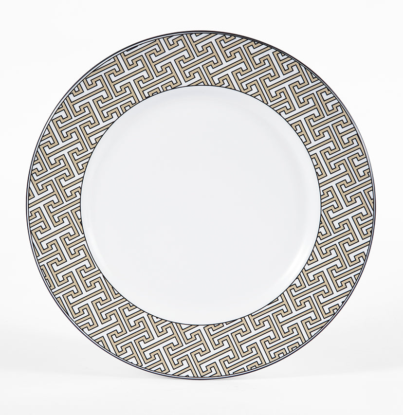 Maze Truffle/White Dinner Plate - Set of 2