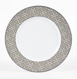 Maze Truffle/White Dinner Plate - Set of 2