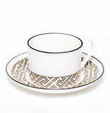 Maze Truffle/White Teacup Saucer Set of 4 - SPECIAL OFFER