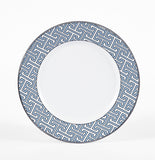 Maze Cornflower Blue/White Dessert Plate - Set of 2