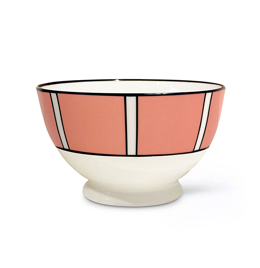 Stripe Coral Sugar/Nut Bowl