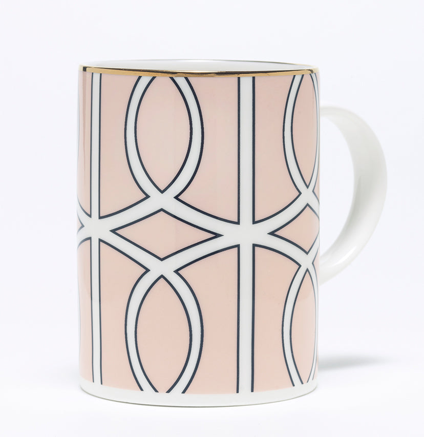 Loop Blush/White Mug (Gold)