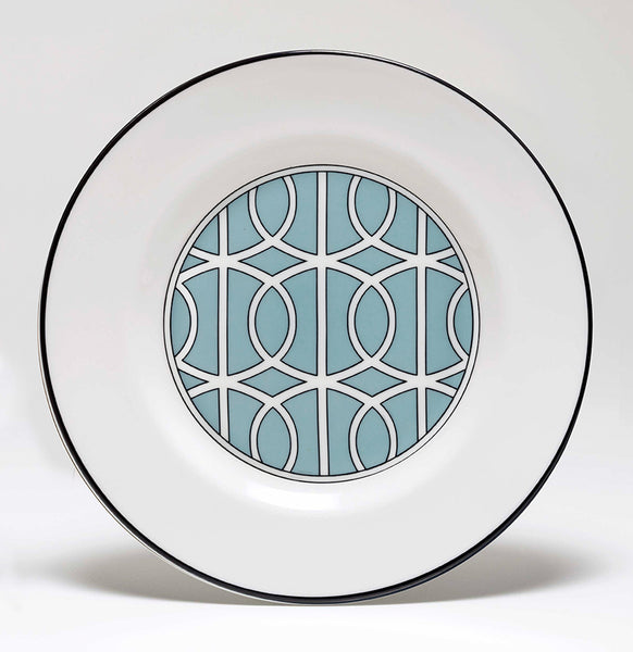 Loop Duck Egg/White Teaplate/Side Plate Inner Design (Black)
