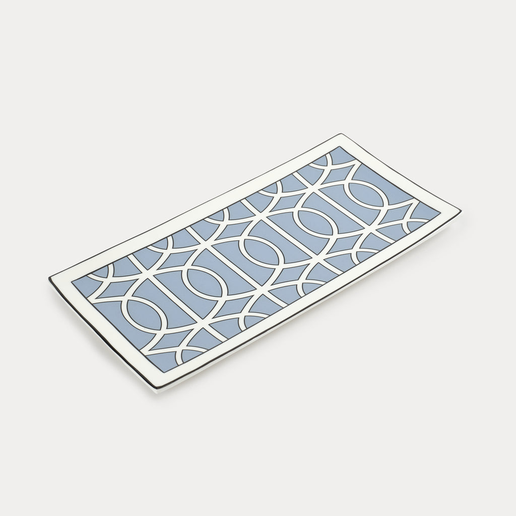 Loop Cornflower Blue/White Rectangular Serving Plate