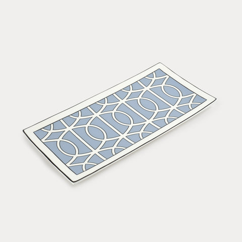 Loop Cornflower Blue/White Rectangular Serving Plate