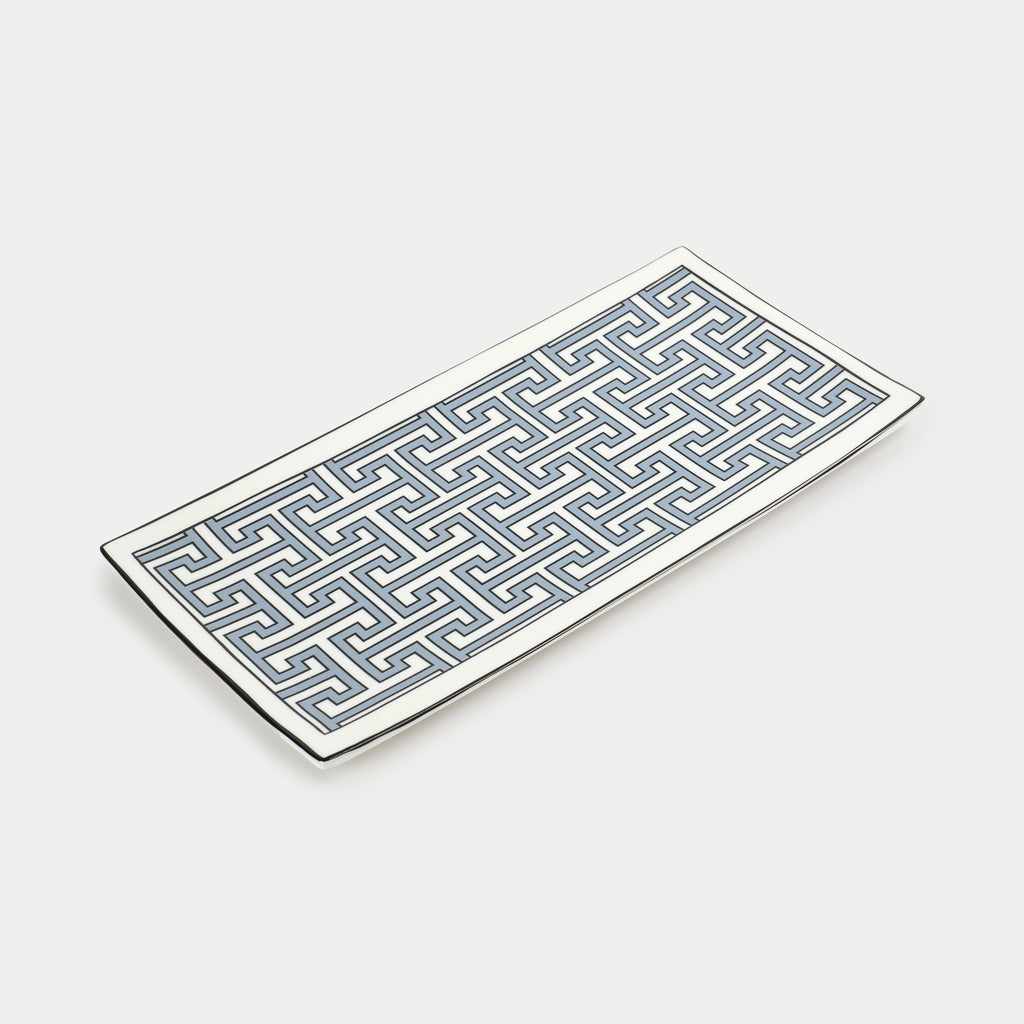 Maze Cornflower Blue/White Rectangular Serving Plate