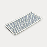 Maze Cornflower Blue/White Rectangular Serving Plate