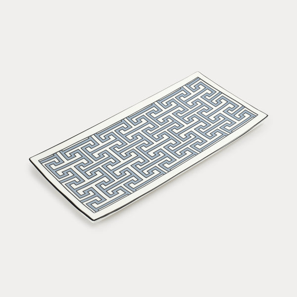Maze Cornflower Blue/White Rectangular Serving Plate