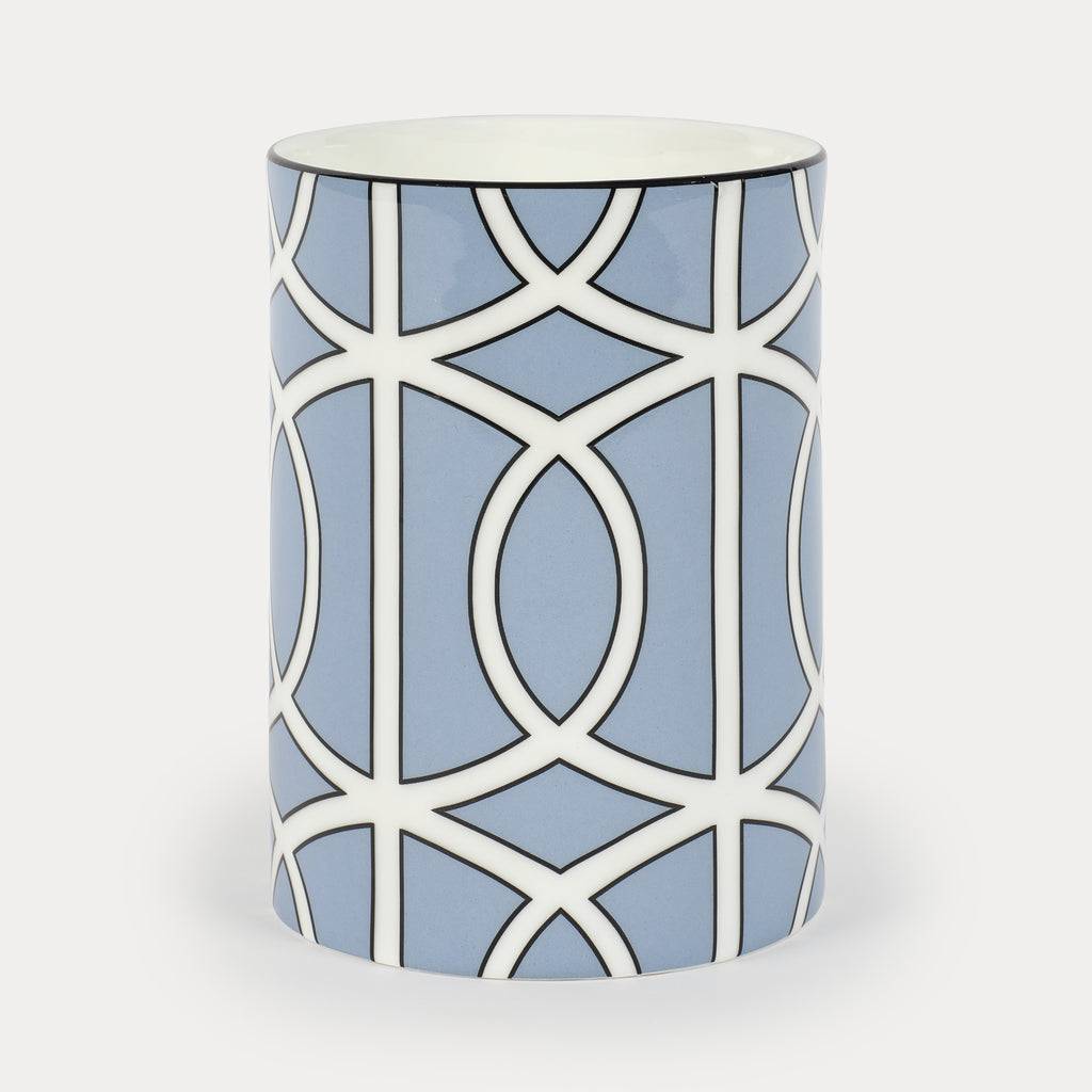 Loop Cornflower Blue/White Small Vase