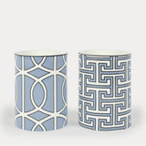Maze Cornflower Blue/White Small Vase