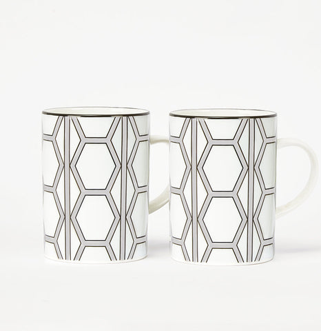 Hex White/Grey Mug Pair - SPECIAL OFFER