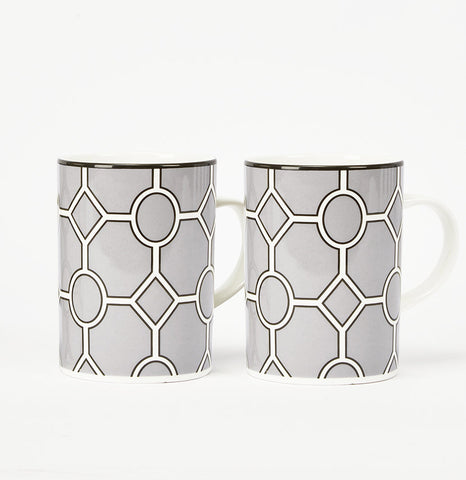 Hoop Grey/White Mug Pair - SPECIAL OFFER