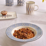 Diamond Truffle/Cornflower Blue Rectangular Serving Plate