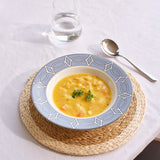 Loop Cornflower Blue/White Soup Bowl
