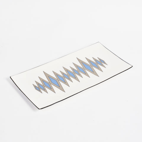 Diamond Truffle/Cornflower Blue Rectangular Serving Plate