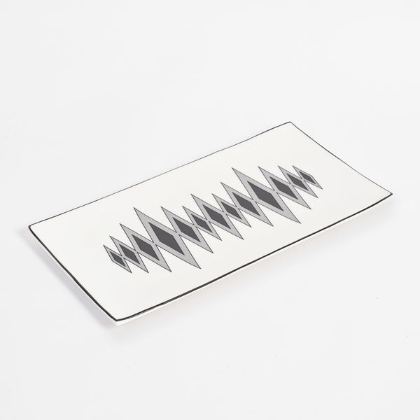 Diamond Grey/Black Rectangular Serving Plate
