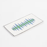 Diamond Cornflower Blue/Green Rectangular Serving Plate