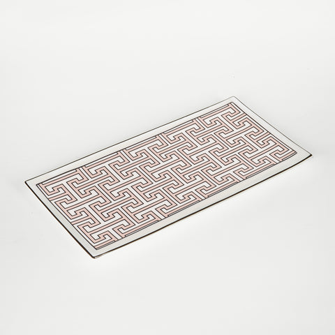 Maze Blush/White Rectangular Serving Plate