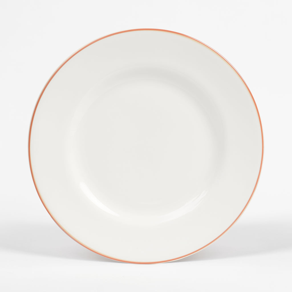Coral/White Teaplate/Side Plate