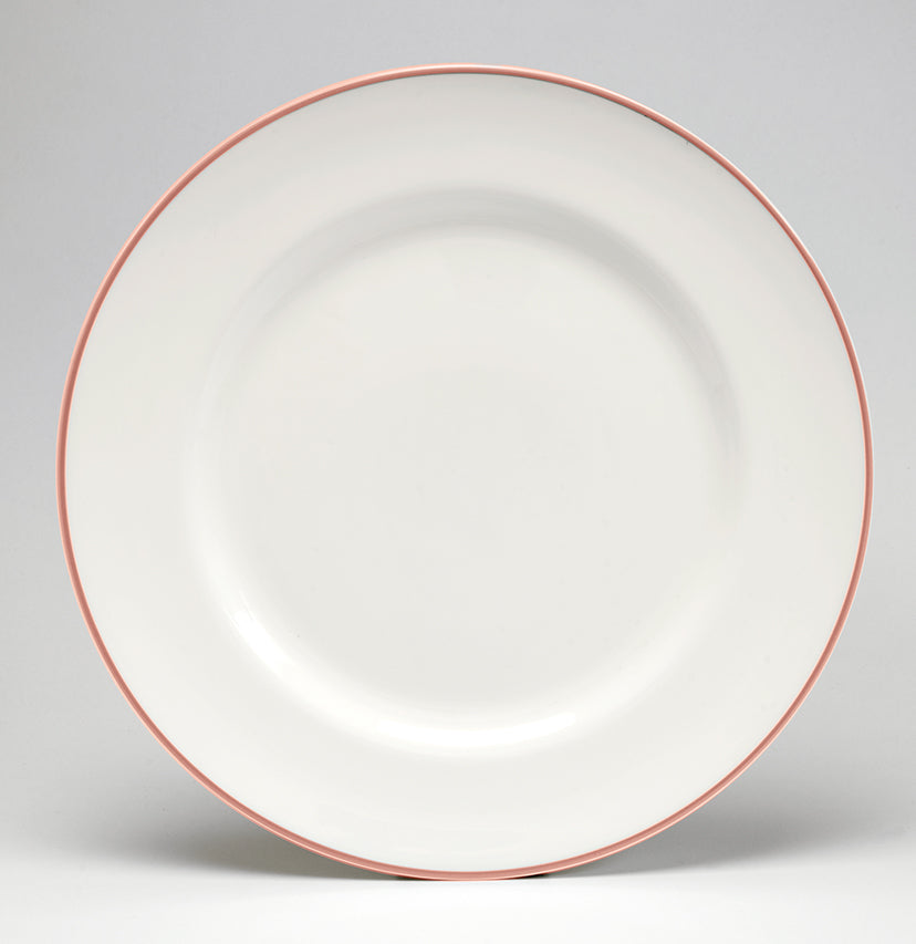 Coral/White Dinner Plate