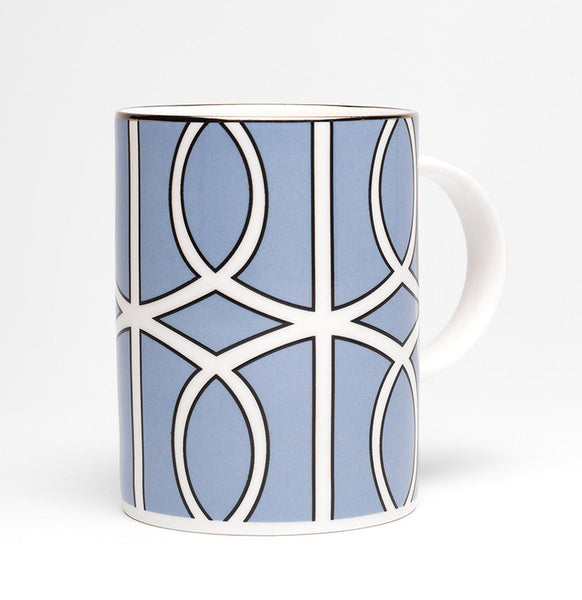 SECONDS Loop Cornflower Blue/White Mug (Silver)