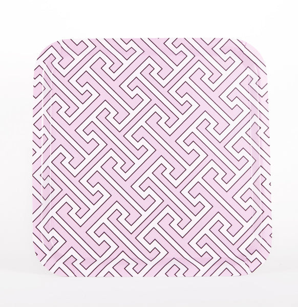 Maze Pink/White Square Tray