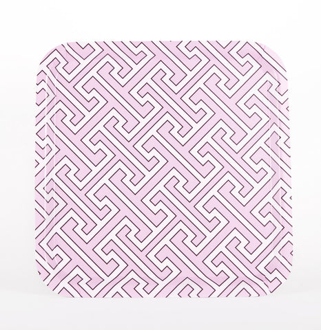 Maze Pink/White Square Tray