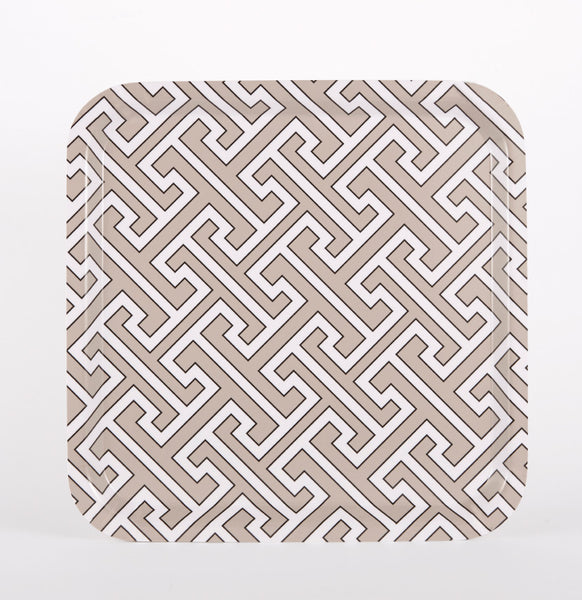 Maze Truffle/White Square Tray - SOLD OUT