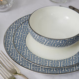 Maze Cornflower Blue/White Dinner Plate - Set of 2