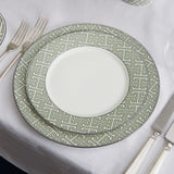 Maze Apple Green/White Dinner Plate - Set of 2