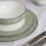 Maze Apple Green/White Dessert Plate - Set of 2