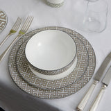 Maze Truffle/White Dinner Plate - Set of 2