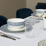 Maze Cornflower Blue/White Dinner Plate - Set of 2