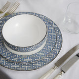Maze Cornflower Blue/White Dessert Plate - Set of 2