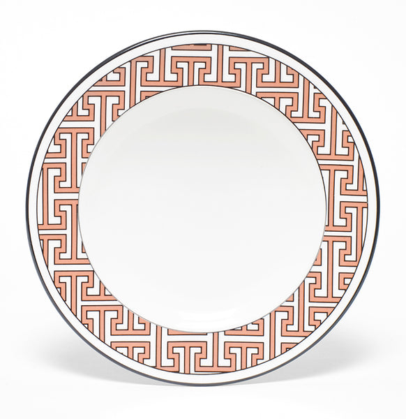 Maze Coral/White Teaplate/Side Plate Outer Design (Black)