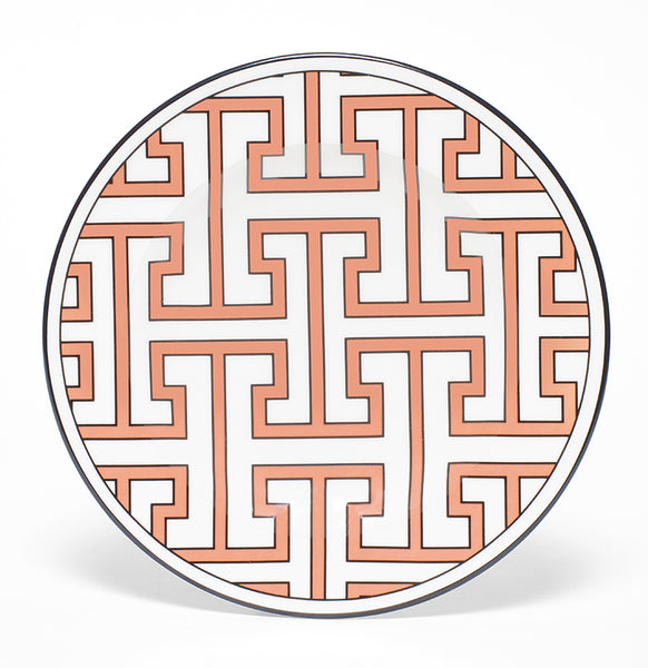 Maze Coral/White Teaplate/Side Plate All Over Design (Black)