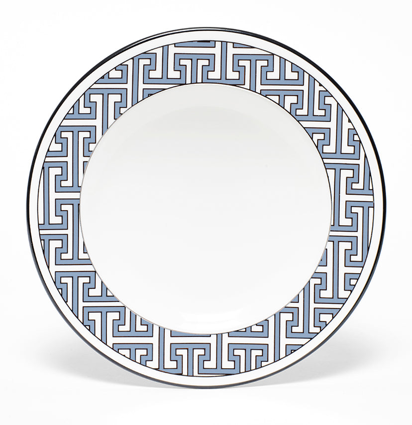 Maze Cornflower Blue/White Teaplate/Side Plate Outer Design (Black)