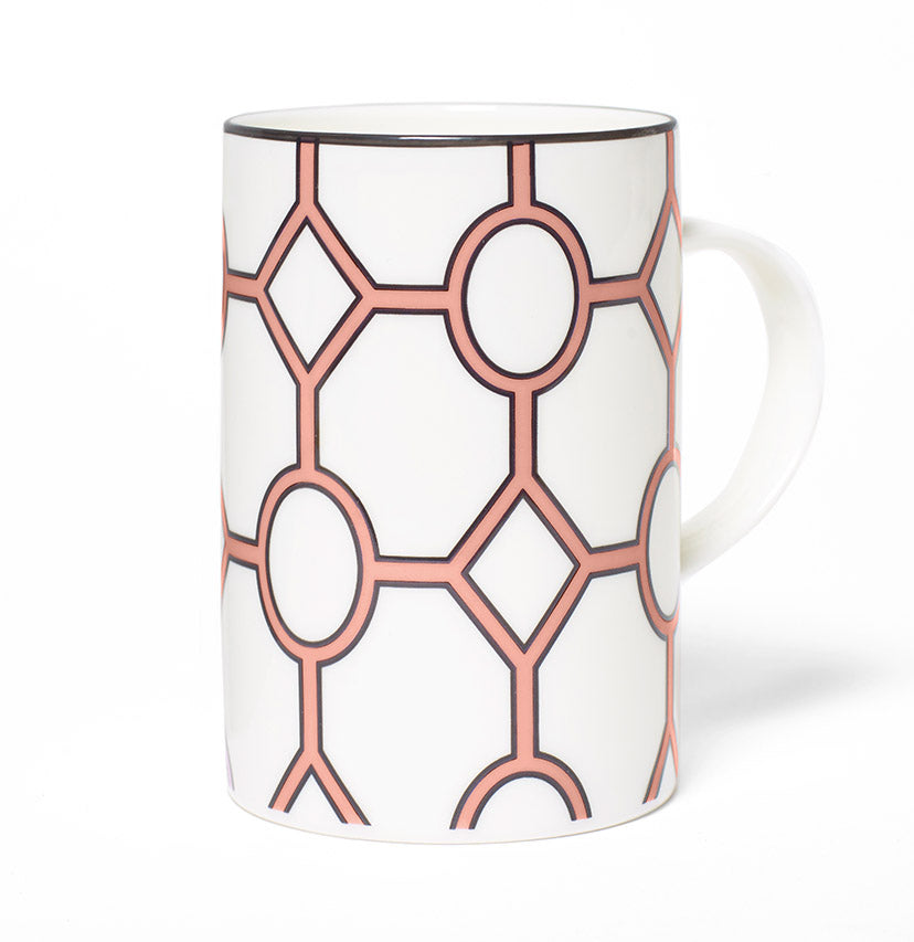 Hoop White/Coral Mug